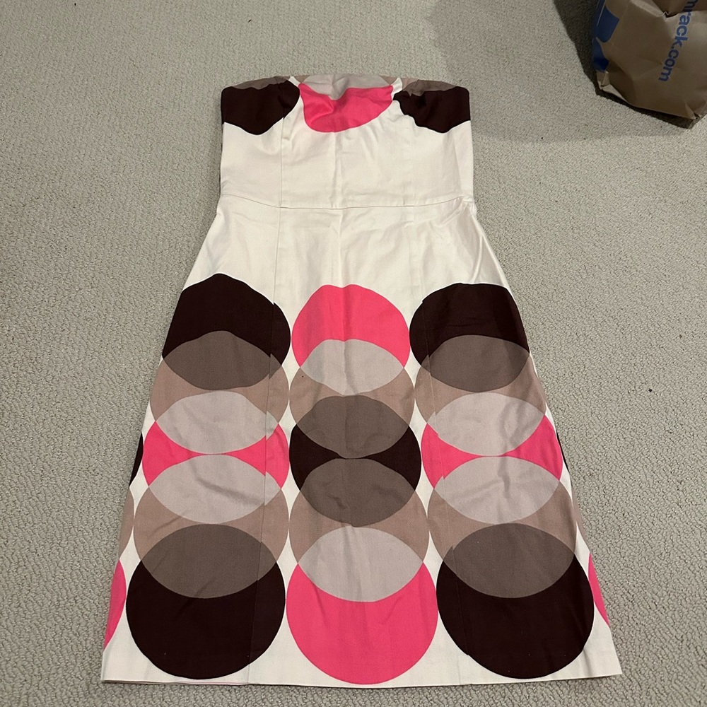 Tabitha Pink Cotton Strapless Cocktail Dress